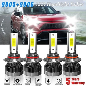 For Toyota RAV4 1998-2012 LED Headlight 4 Bulbs White High/Low Beam 9005 9006 - Picture 1 of 9