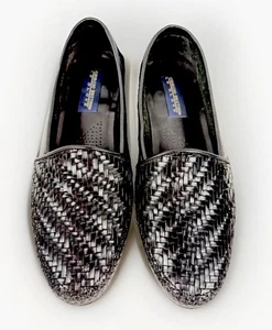Giorgio Brutini Le Glove Black Woven Leather Loafers Shoes Sz 10D - Picture 1 of 8