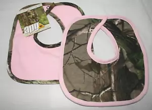 Realtree Pink Camo Baby Bibs Set, Girl's Camouflage Bib - Picture 1 of 1