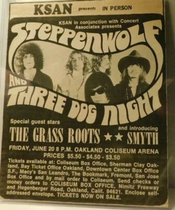 Original Steppenwolf - Three Dog Night newspaper concert handbill / ad! - Picture 1 of 2