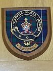 Vintage Old Scottish Carved Clan Robertson Tartan Plaque Crest Shield