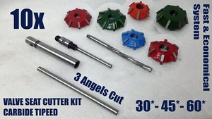 CHEVY 305 Block Series Head VALVE SEAT CUTTER KIT 3 ANGLE CUT CARBIDE FAST & EC - Picture 1 of 4