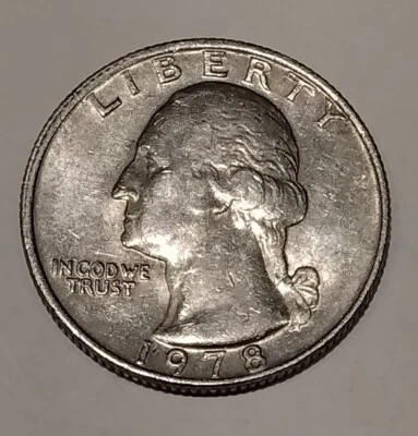 1978 P Washington Quarter Mis Aligned Die Obverse Railroad Edge along the Left - Image 1 of 3