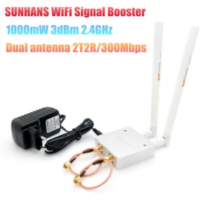 Sunhans Dual antenna 1W 2.4GHz SH24Gi1000-D2 11B/G/N 300Mbps WiFi Signal Booster - Afbeelding 1 van 8