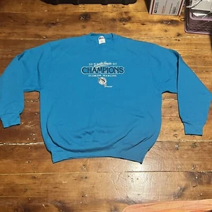 Vintage 1997 Florida Marlins World Series Champions türkisfarbenes Sweatshirt mit Rundhalsausschnitt 2XL - Bild 1 von 11