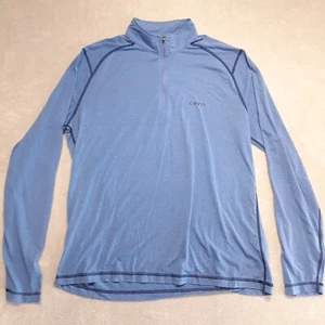 Orvis Mens 1/4 zip Pullover Athletic Sweat Shirt Sz.Large/Blue Lightweight  - Picture 1 of 9