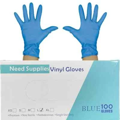 Disposable Vinyl Powder Free Gloves Blue - image 1 of 4