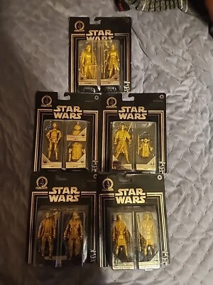 Star Wars Edición Conmemorativa DORADO Lote De 5 Figuras Cardadas Nuevas Foto 1 de 4