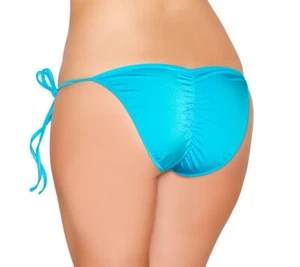 Roma Full Back Tie Pucker Bikini Bottoms O/S 8 10 12 Turquoise - Picture 1 of 2