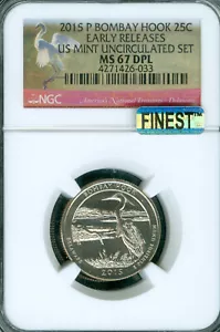 2015 P BOMBAY HOOK QUARTER NGC MS67 DPL MAC FINEST GRADED RARE . - Picture 1 of 2