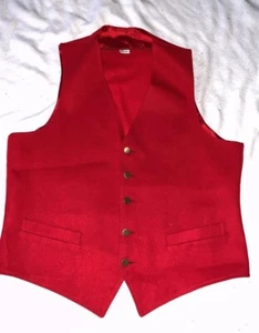 42 Red Wool Fox-hunting Equestrian Riding Vest Unisex Men’s Ladies Lightweight - Picture 1 of 6