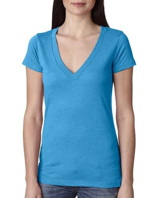 Next Level Apparel Ladies' Triblend Deep V-Neck Short Sleeves T-Shirt 6740 S-2XL - Image 1 of 2