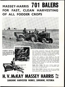 Anuncio empacadora Massey 701 1970 - Harris 701. Tamaño aprox 23 x 17 cm - Imagen 1 de 1