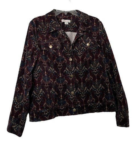 VETEMENTS Giacca leggera Coldwa Creek foderata in velluto a coste con bottoni taglia media