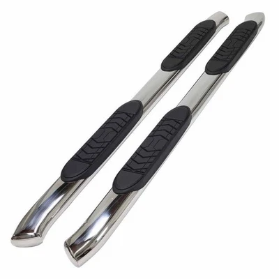 Barra Nerf escalonada doblada redonda de 3 pulgadas con 2 almohadillas para GM Silverado/Sierra 2007-2019 doble cabina Foto 1 de 4