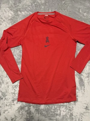 Nike Player Issue T-Shirt Mens M Engineered Red Anaheim Angels Long sleeve MLB - Image 1 of 4