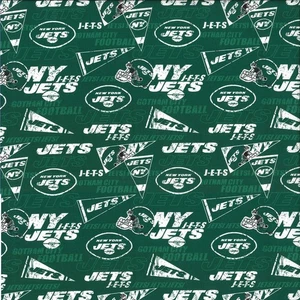 3/4 Yard NFL Team New York Jets Helmet Logo Pendent Green Cotton Fabric - Picture 1 of 1
