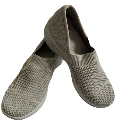 BZEES Women's Charlie Good Day Slip On Sneakers Gray Knit Stretch Shoes Sz 7M - Image 1 of 4