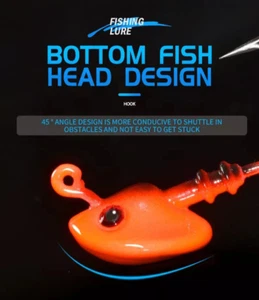 20 Painted Minnow Ned Jig Head Lure High Grade Hooks ~ 3 color choices - Picture 1 of 8