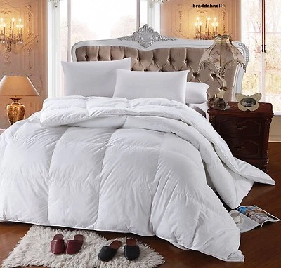 KING Down Comforter Egyptian Cotton Bed Bedroom ALLERGY FREE Feather White Comfy - Image 1 of 4