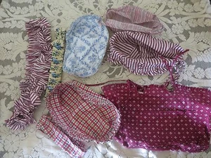 LONGABERGER BASKET liners arcos Varios 8 piezas de panadería que sirven + raya roja a cuadros - Imagen 1 de 8