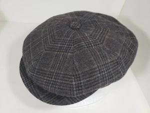 BORSALINO DORIA PLAID APPLE CAP SIZE 6 7/8 / 55 ( GOLF NEWSBOY IVY DRIVING CAP ) - Picture 1 of 7