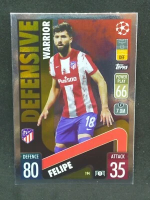 Felipe Atletico Madrid Defensive Warrior n° 194 TOPPS MATCH ATTAX - Photo 1/2