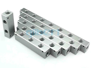 Divisor de bloque de colector de aire neumático de aluminio macizo de 2-10 vías BSP de 1/4" - Imagen 1 de 31