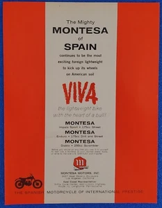 Montesa of Spain 1965 motocicleta clásico impresión anuncio impala sport, enduro, diablo - Imagen 1 de 1
