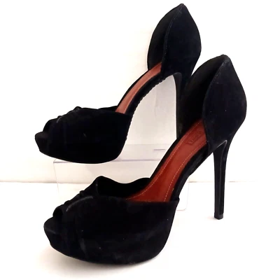 Schutz Negro Gamuza D' Orsay Peep Toe Stiletto Tacón Alto Zapatos de salón Talla US 9 Foto 1 de 4