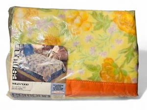 Vintage neu CHATHAM ESMOND Wild Rose 80"x90"/ volle Größe gelb/orange Decke - Bild 1 von 3