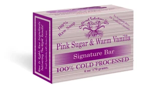 JABÓN EN BARRA CRUDO YADAIN 100% PROCESADO EN FRÍO: AZÚCAR ROSA Y VANI CALIENTE 6 oz. / 170 gramos - Imagen 1 de 2