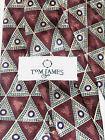 TOM JAMES Tie Made in USA, Necktie DESIGNER, 100% Silk, Green,Gold Silver Luxury