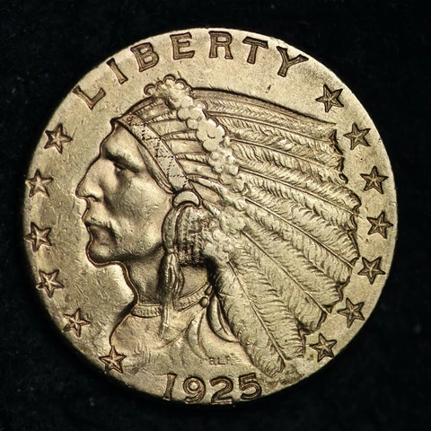 1925-D Gold $2.50 Dollar Quarter Eagle CHOICE UNC FREE SHIPPING E393 RENM Cover
