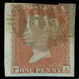 1841 1d Red-Brown Pl 173 FA STATE ONE Very Good Used Cat. £50.00 - Picture 1 of 1