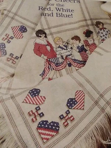 Three Cheers For Red White Blue Patriotic OOP Cross Stitch PATTERN (J) - Picture 1 of 2