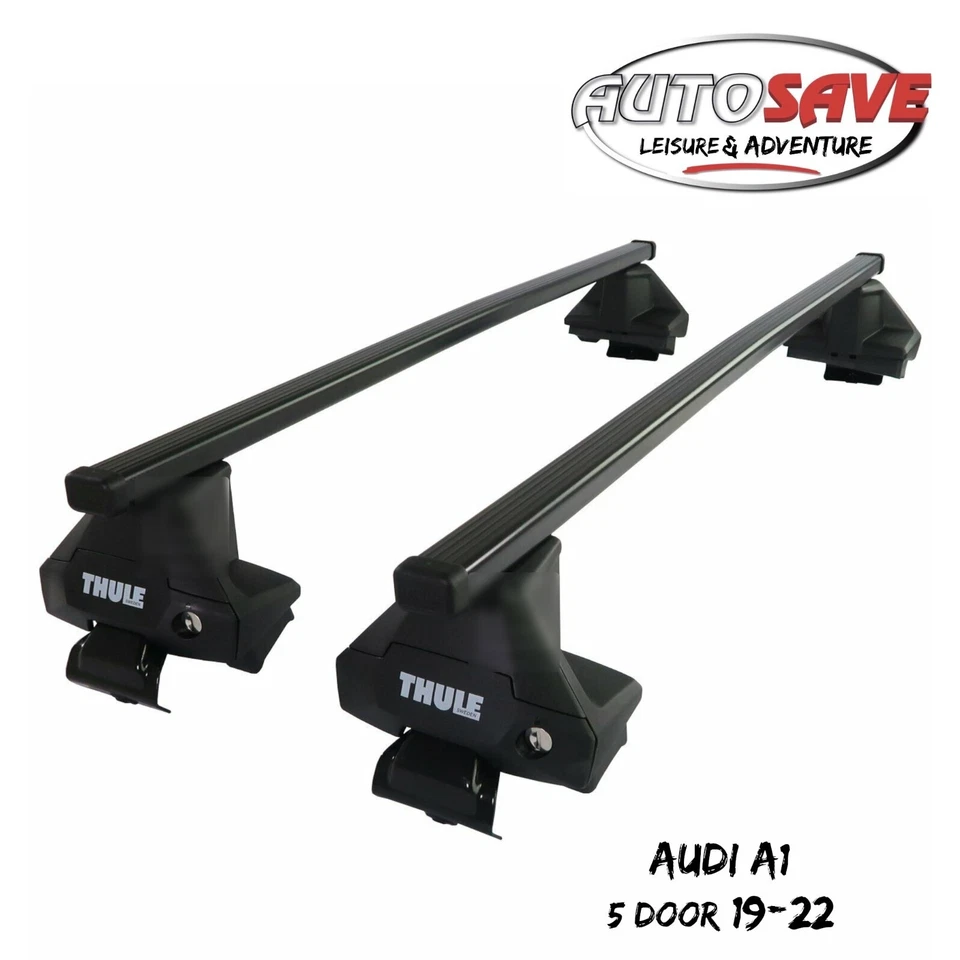 Juego de barras de techo Thule Steel SquareBar Evo para adaptarse a Audi A1 5 puertas 19-22 con cerradura Foto 1 de 1