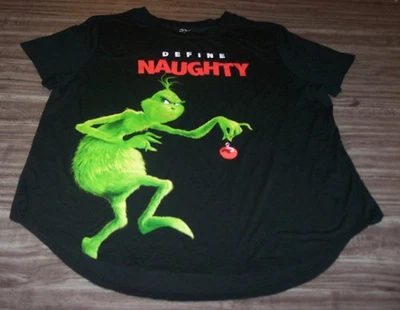 MUJER El Grinch Quien Robó Navidad DEFINIR TRAVIESO CAMISETA 3XL (21) XXXL Foto 1 de 3
