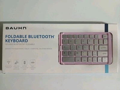 ¡NUEVO! Teclado Bluetooth Plegable de Bauhn - Púrpura Claro con Teclas Plateadas Foto 1 de 4