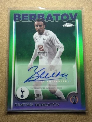 2024-25 Topps Chrome Dimitar Berbatov Tottenham Hotspur Green Auto #/99 - Image 1 of 2