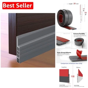 Durable Silicone Door Sweep Strip - Waterproof & Weather Resistant, 2" W x 39" L - Picture 1 of 9