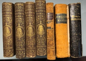 Lot Of 7-Religious/scripture/sermons Books Mid 1800s Various/Conditions - Picture 1 of 15