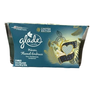 Glade Candles 2pk Limited Edition Warm Flannel Embrace 2016 New Old Stock Rare - Picture 1 of 6