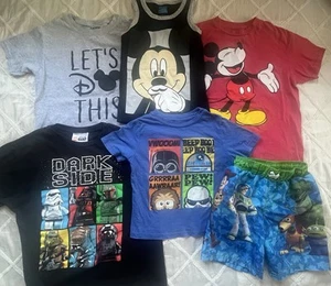 Disney Kids Clothing Set Of 6-Gildan, Star Wars, Mickey, Toy Story -Size S/M 4-8 - Picture 1 of 24
