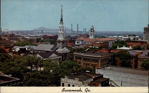 Postal de colección Savannah Georgia Eugene Talmadge puente vista aérea sin usar - Imagen 1 de 2