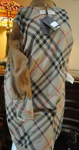 Burberry Brit Womens Nova Check Linen Cotton Raffia Jacket Coat Sz 10 44 - Picture 1 of 11