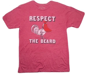 RESPECT THE BEARD T-Shirt Mens Medium Red Cotton Tee by DAVID & GOLIATH - Picture 1 of 4