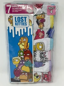 Hasbro Lost Kitties Girls 7-Pack Panties, Size 4, 100% Combed Cotton NIP - Picture 1 of 5