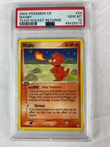 PSA 10 Gem Mint Magby 2004 EX Team Rocket Returns #24 - Picture 1 of 1