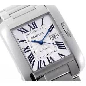 Cartier TANK ANGLAISE LM W5310009 Automatik Silber Zifferblatt Armband Herrenuhr - Bild 1 von 8